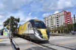 SB Brightline train departing WPB Station 